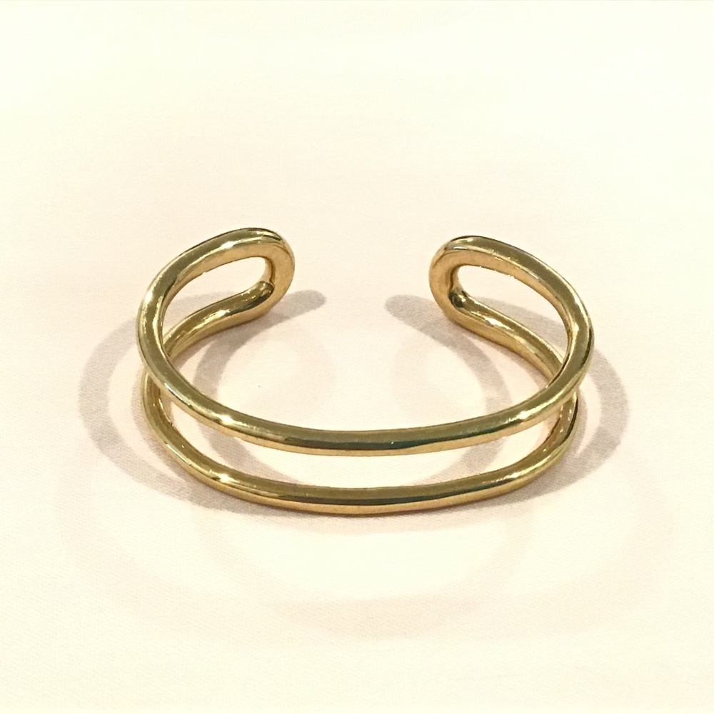 Vintage Ann Taylor Gold Tone Cuff Bracelet 5 1/2" Long